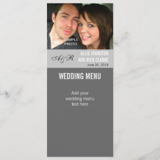 Tarjetas de menú de boda con fotos modernas
