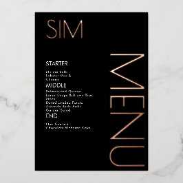 Tarjetas de menú de boda con logotipo inicial de o