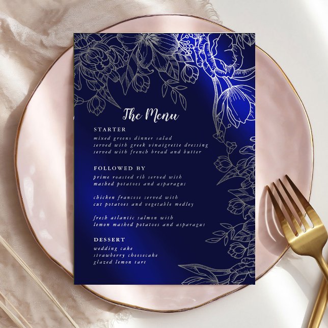 Tarjetas de menú de bodas modernas y elegantes (Subido por el creador)