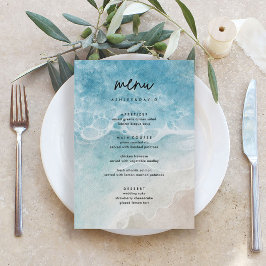 Tarjetas de menú de bodas playeras modernas de ver