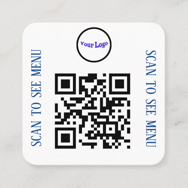 Tarjetas de menú de códigos QR para restaurantes y (Anverso)