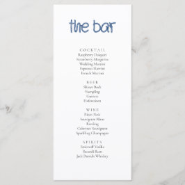 Tarjetas de menú de la barra de bebidas del Boda n