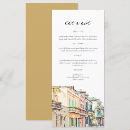 Tarjetas de menú de la calle NOLA New Orleans Bour