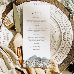 Tarjetas de menú de la cena de la montaña HEIDI Bo