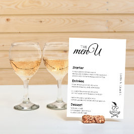 Tarjetas de menú de la mesa de bodas elegantes