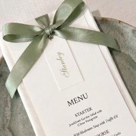 Tarjetas de menú de mesa con etiqueta de nombre de