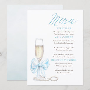 Tarjetas de menú de Perlas y Prosecco con estilo c