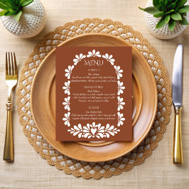 tarjetas de menú de terracota talavera de fiesta m