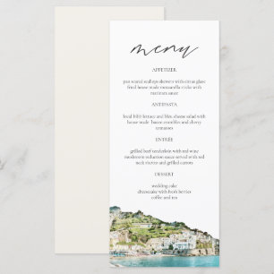 Tarjetas de menú del Boda AMALFI COAST Watercolor