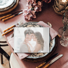 Tarjetas de menú del Boda de fotos del Personaliza