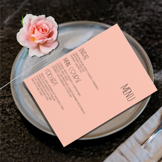 Tarjetas de menú del Boda Pastel Minimalista moder (Subido por el creador)
