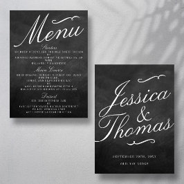 Tarjetas de menú Fancy Chalkboard Boda Collection