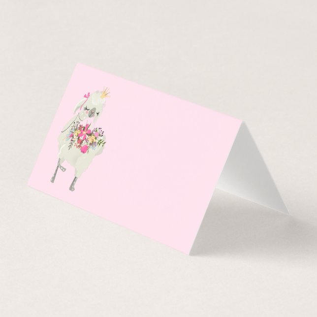 Tarjetas de menú Fiesta de cumpleaños de Llama (Anverso)