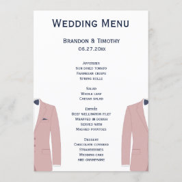 Tarjetas De Menú Gay Rosa Y Azul