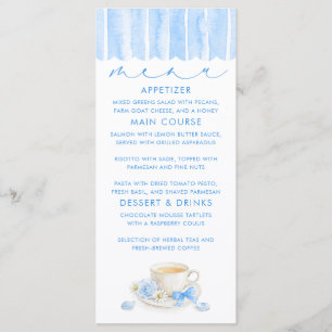 Tarjetas de menú para baby shower de niño con tema