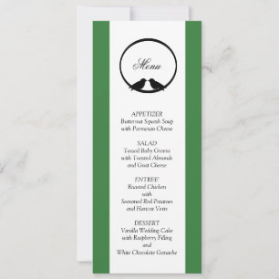 Tarjetas de menú para la recepción de boda de Love