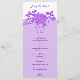 Tarjetas de menú Personalizado de flores moradas