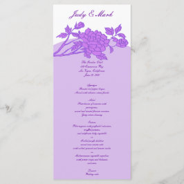 Tarjetas de menú Personalizado de flores moradas