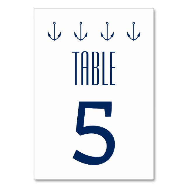 Tarjetas de mesa "Anchors Away" (Anverso)
