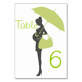 Tarjetas de mesa Baby Shower de silueta verde