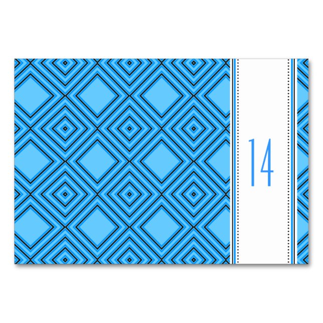 Tarjetas de mesa blancas azules (Reverso)