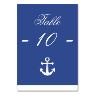 Tarjetas de mesa Boda azul