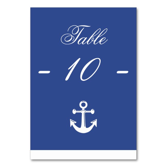 Tarjetas de mesa Boda azul (Anverso)