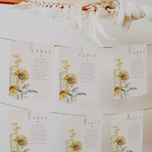 Tarjetas de mesa Boda Boda de girasol (Subido por el creador)
