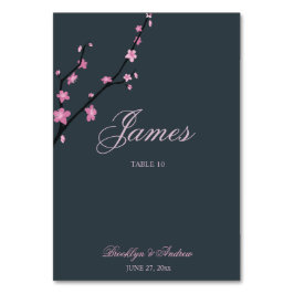 Tarjetas de mesa Boda con flores de cerezo oscuro
