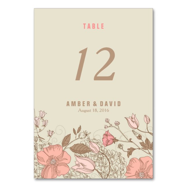 Tarjetas de mesa Boda de flores silvestres (Anverso)