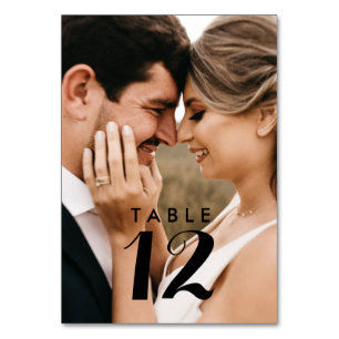 Tarjetas de mesa Boda de fotografía elegante y mod