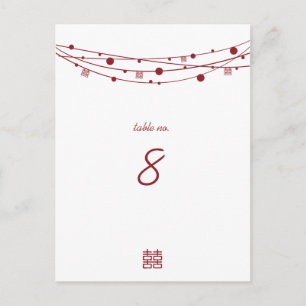 Tarjetas de mesa Boda de linternas de doble felici