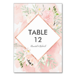 Tarjetas de mesa Boda floral rosa Rubor