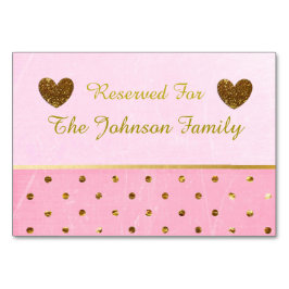 Tarjetas de mesa Boda o Fiesta rosa y dorado