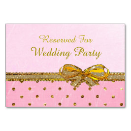 Tarjetas de mesa Boda o Fiesta rosa y dorado