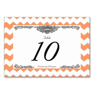 Tarjetas de mesa con Chevron de mandarina