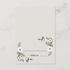 Tarjetas de mesa de anémonas pintadas