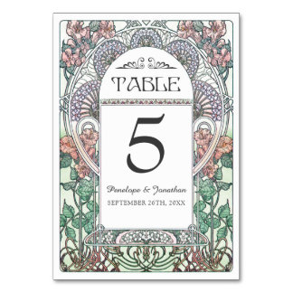 Tarjetas de mesa de Boda Art Nouveau (Set #3)