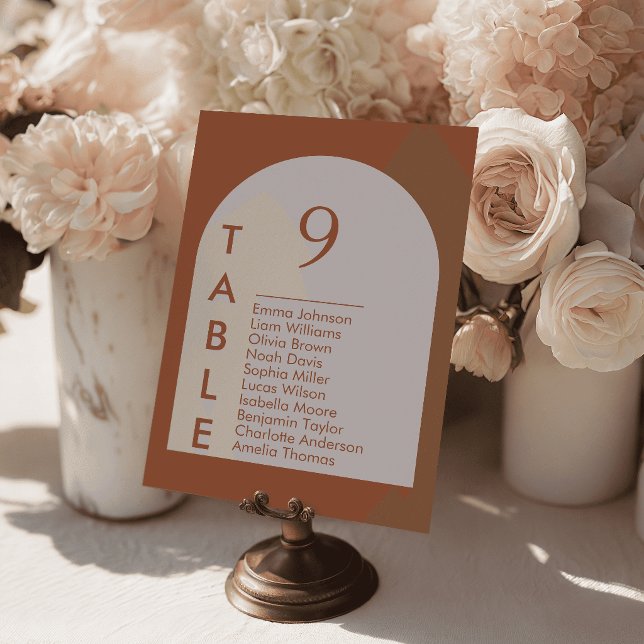 Tarjetas de Mesa de Boda Boho Arch Plan de Asiento (Boho Arch Wedding Table Cards Seating Plan)