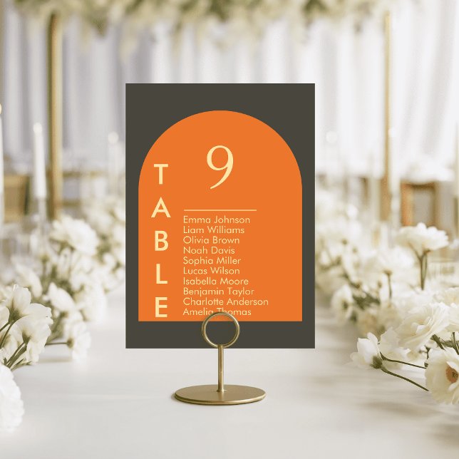 Tarjetas de Mesa de Boda Chic Arch Plan de Asiento (Chic Arch Wedding Table Cards Seating Plan)