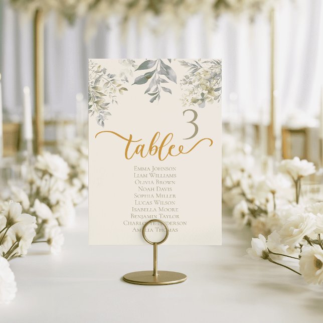 Tarjetas de mesa de boda con acuarela esmeralda ve (Watercolor Wedding Table Cards Emerald Green)