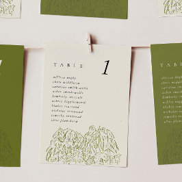 Tarjetas de mesa de boda de 5x7" del Parque Nacion
