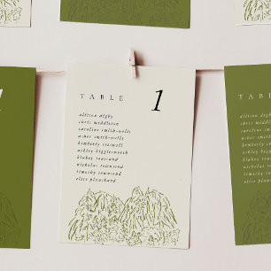 Tarjetas de mesa de boda de 5x7" del Parque Nacion