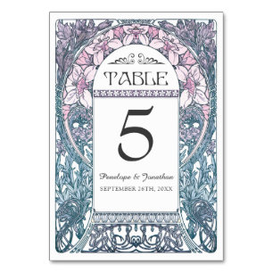 Tarjetas de mesa de Boda de Art Nouveau (Set #8)