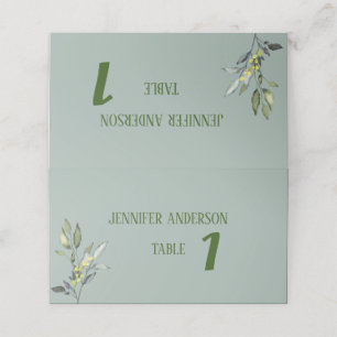 Tarjetas de mesa de Boda de bifurcación de oliva m