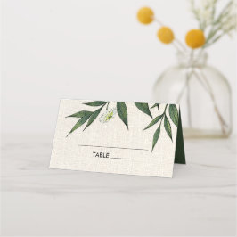 Tarjetas de mesa de Boda de Burlap Botánico Verde