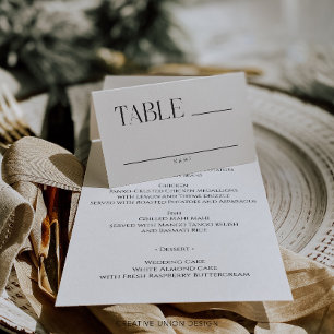 Tarjetas de mesa de Boda de color blanco moderno