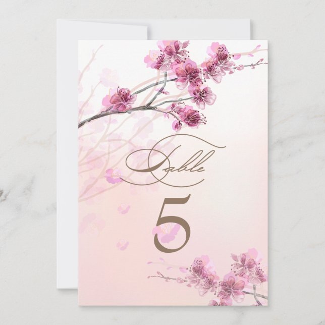 Tarjetas de mesa de boda de flor de cerezo/Sakura (Anverso)