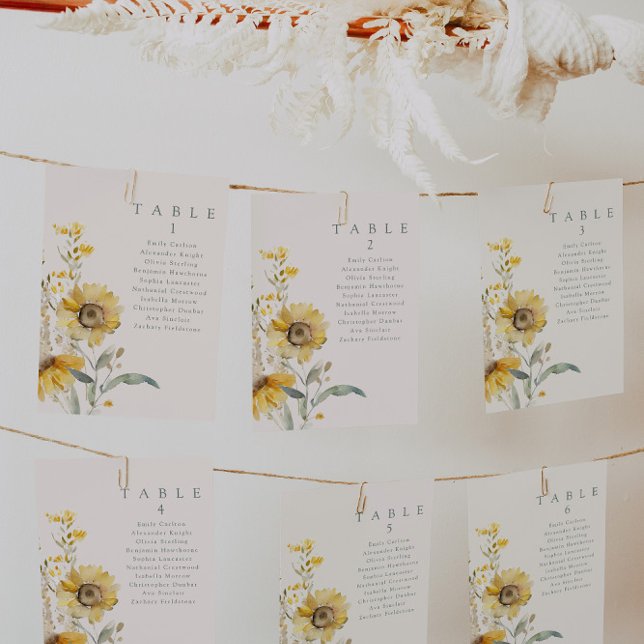 Tarjetas de mesa de Boda de girasol (Subido por el creador)
