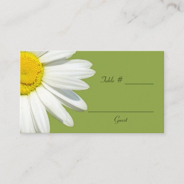 Tarjetas de mesa de Boda de margarita blanca (Anverso)